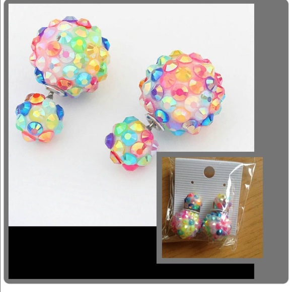 Multi Color Double Side Earrings