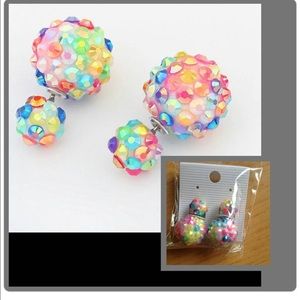 Multi Color Double Side Earrings