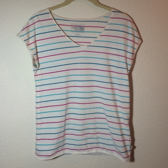 The North Face Striped V-Neck Tee