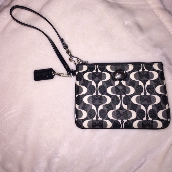 Coach leather wristlet