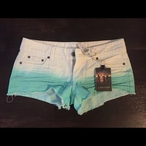 Cut-off denim shorts