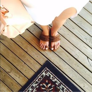 FLASH SALE: Faux Suede Fringe Flat Sandals