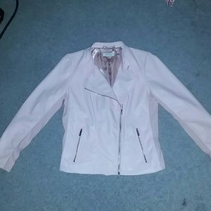Calvin Klein light pink faux leather jacket