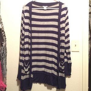 Gray and blue cardigan