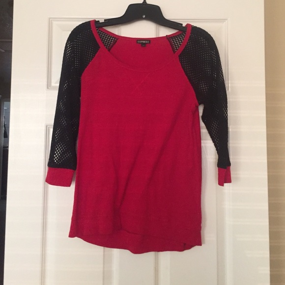 Adorable Red and Black Mesh Shirt