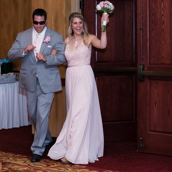 Blush bridesmaids dress