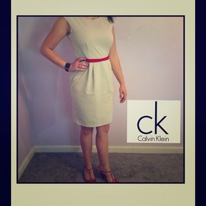 Calvin Klein cream dress SZ 6, EUC