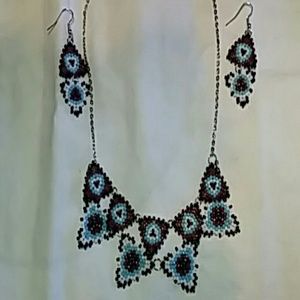 Handmade beaded statement necklace