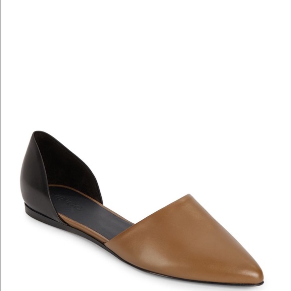 Vince Shoes - Vince Brown Nina Colorblock Leather D'orsay Flats