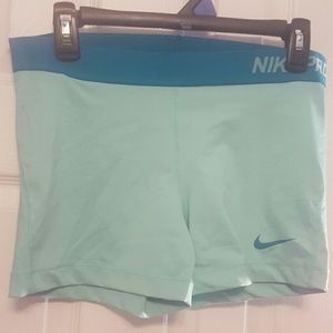 Mint Green Nike Pro shorts
