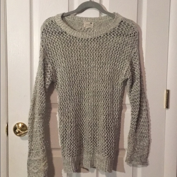 LA Hearts Open Knit Sweater with cable detail