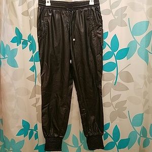 F21 foleather joggers