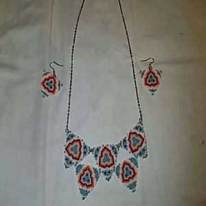 Handmade beaded statement necklace