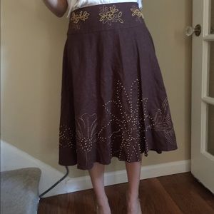 Brown and beaded skirt