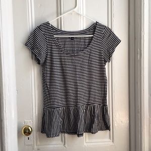 Nautical peplum tee