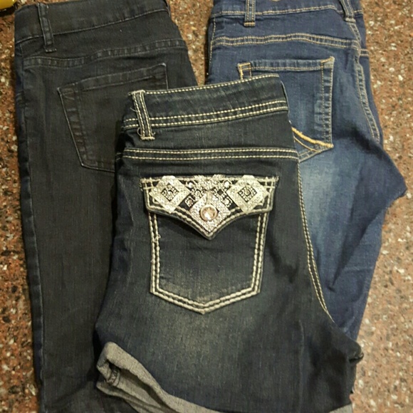 3 Pair Girls Jean Shorts SZ 14