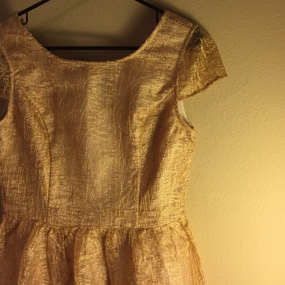 Francesca's Holiday Gold Dress - Picture 2 of 4