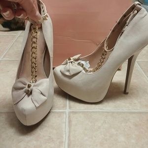 Powder Pink Suade Heels