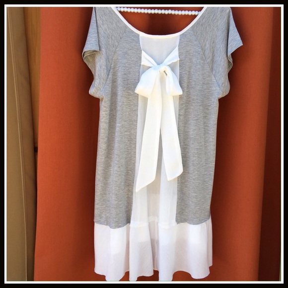 CHIFFON MINI/TUNIC WITH BOW - Picture 3 of 4