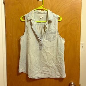 J.Crew button down chambray tank.