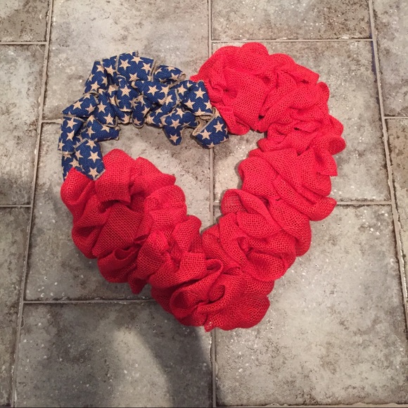 heart burlap wreath
