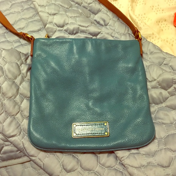 Blue and tan Marc Jacobs cross body bag