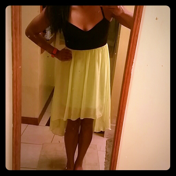 DEB Highlighter Yellow Dress (w/ open cut in back) - Picture 1 of 2