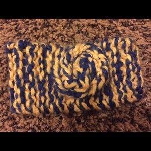 Blue and gold headband