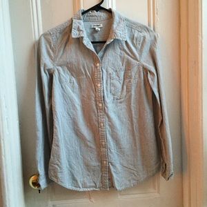 Railroad stripe collared shirt