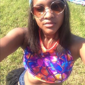 Tie dye rave halter top