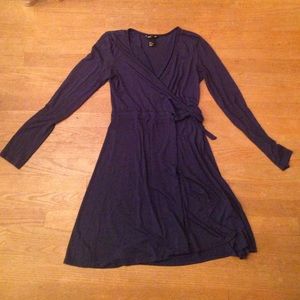 H&M Navy Blue Long Sleeve Wrap Dress