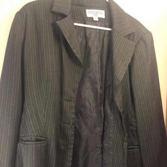 Gray pinstriped blazer