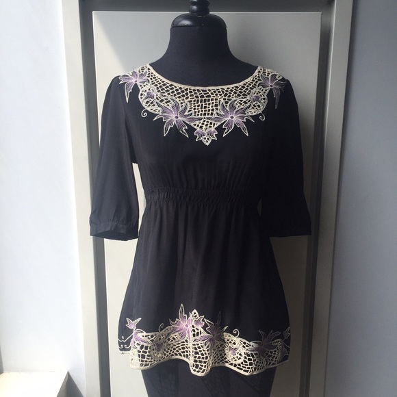 Yumi Kim Silk Embroidered Blouse