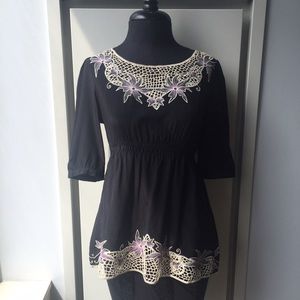 Yumi Kim Silk Embroidered Blouse