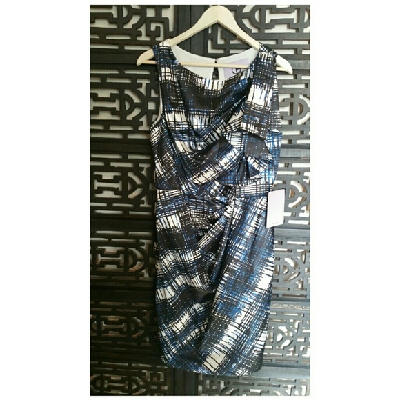 JS Collections Blue/Black Dress - Picture 2 of 4