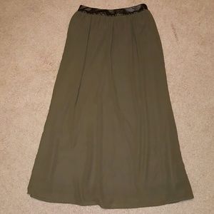 Olive green maxi skirt