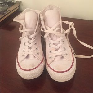 White high top converse. Size 8