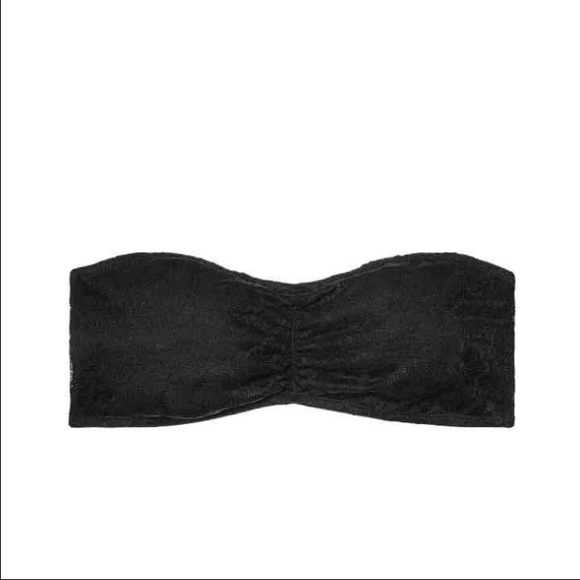BLACK TROPICAL LACE BANDEAU