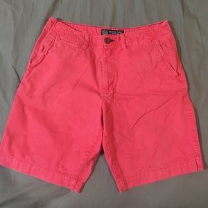 Red classic fit shorts