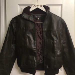 Miss Be Brown Leather Jacket