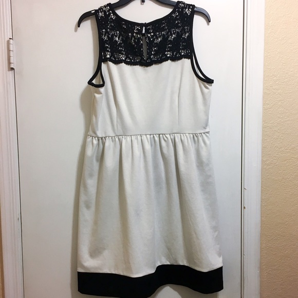 white dress with black lace