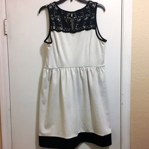 white dress with black lace