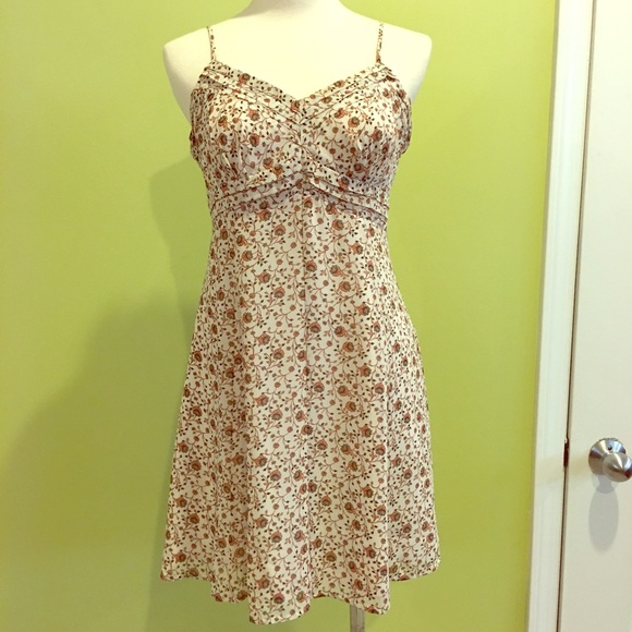 Forever 21 contemporary cream pink floral dress S