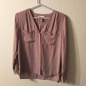 Taupe button up blouse