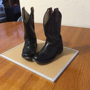 Black leather boys Cowboys boots!