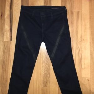 Rag n bone dark blue/leather jeans