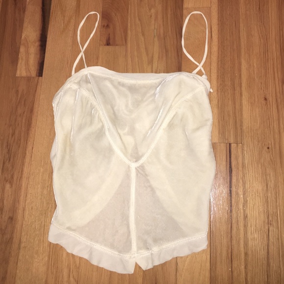 LF velvet silky top xs cream color