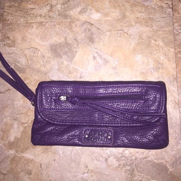 Faux leather wristlet wallet