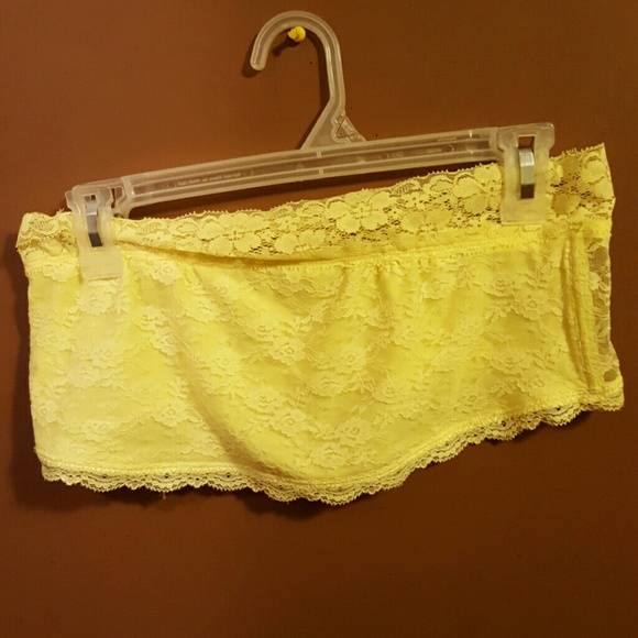 Yellow Bandeau With Lace