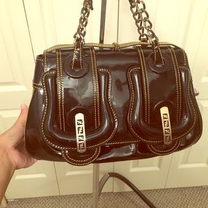 Patent buckle fendi bag